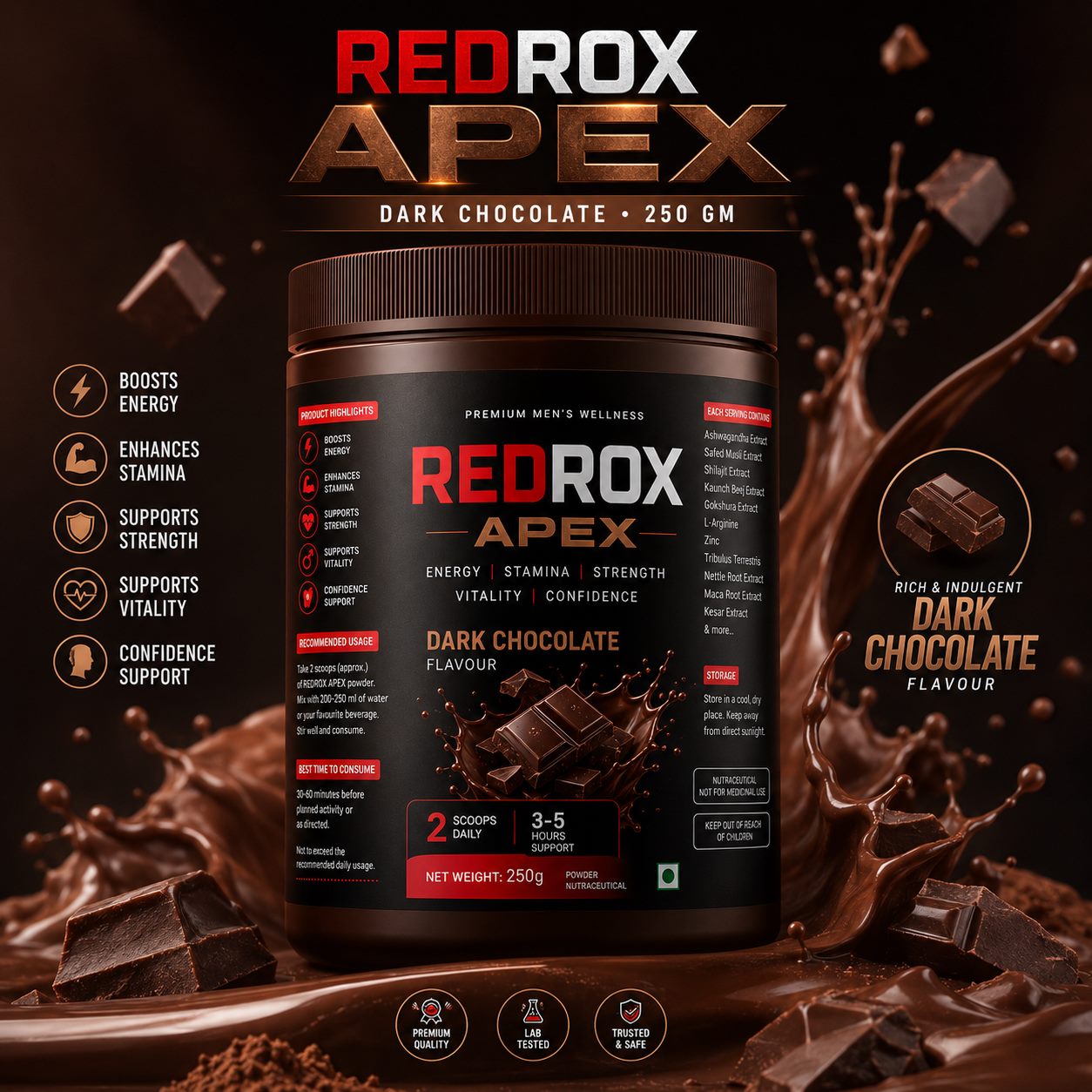 REDROX APEX Dark Chocolate jar